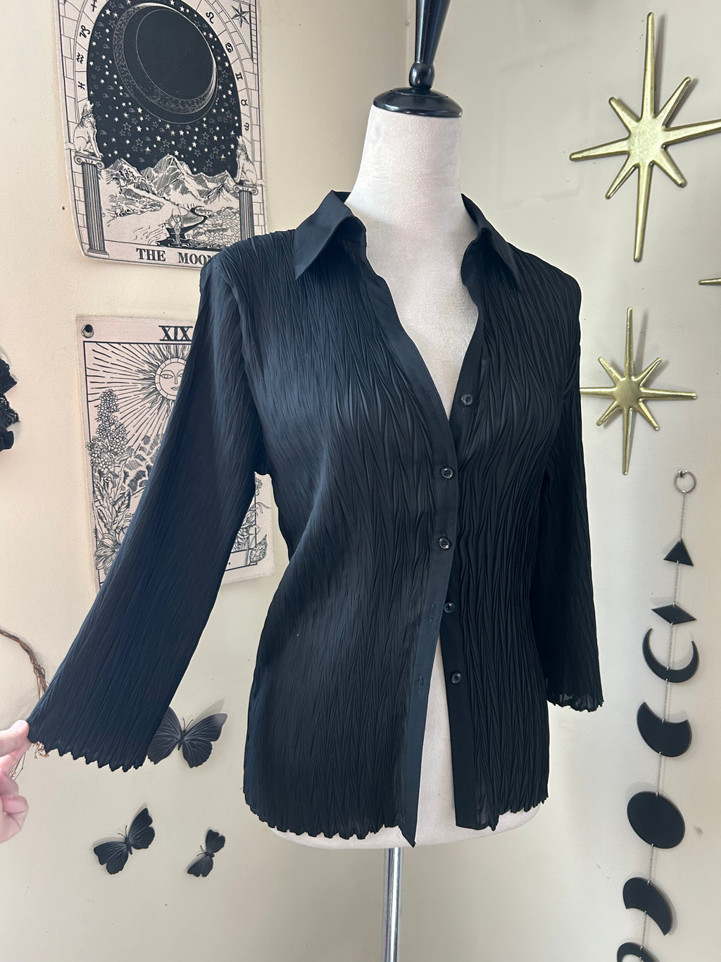 (L) 00's Flare Sleeve Button Blouse