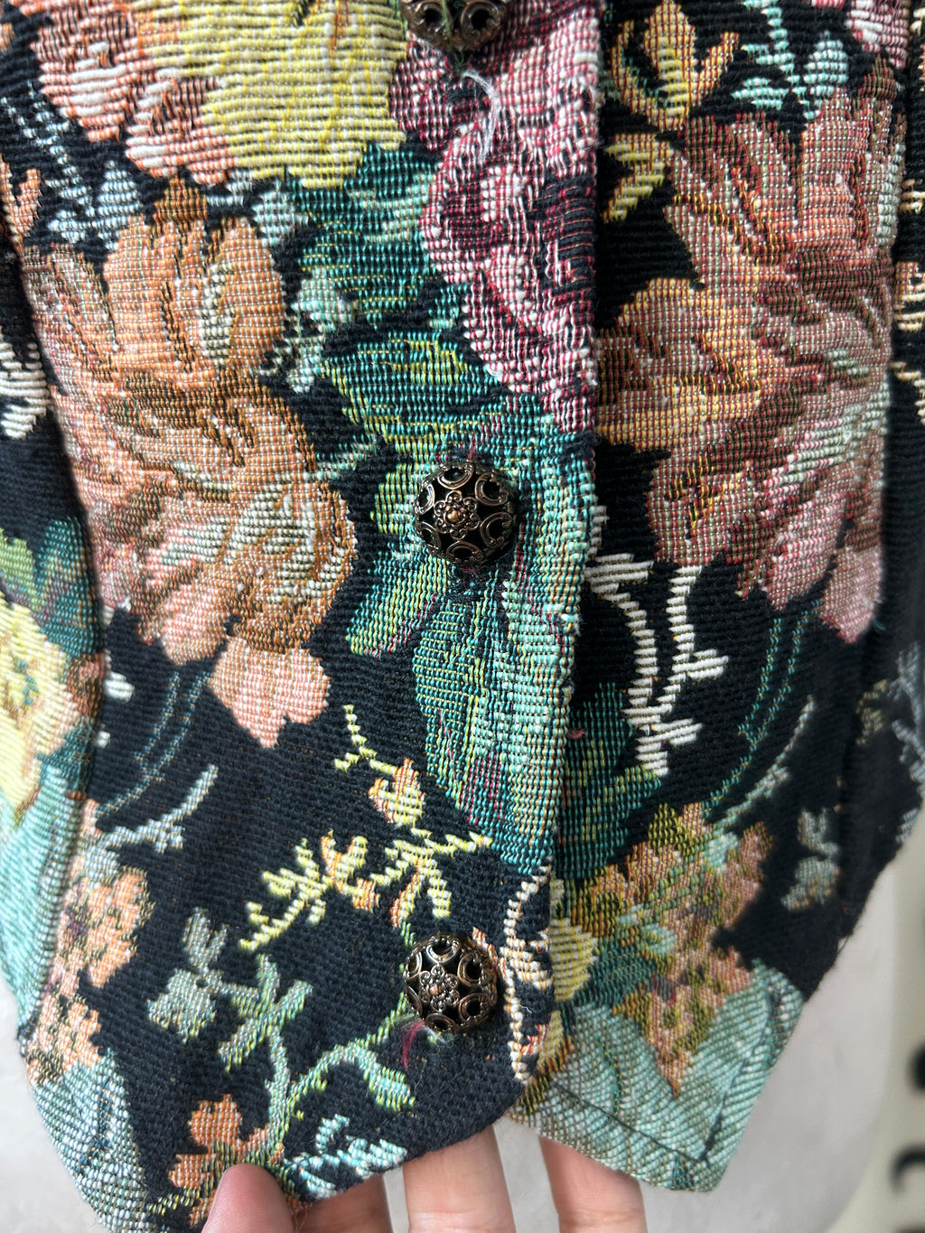 (S) Vintage 90's Upholstery Print Vest
