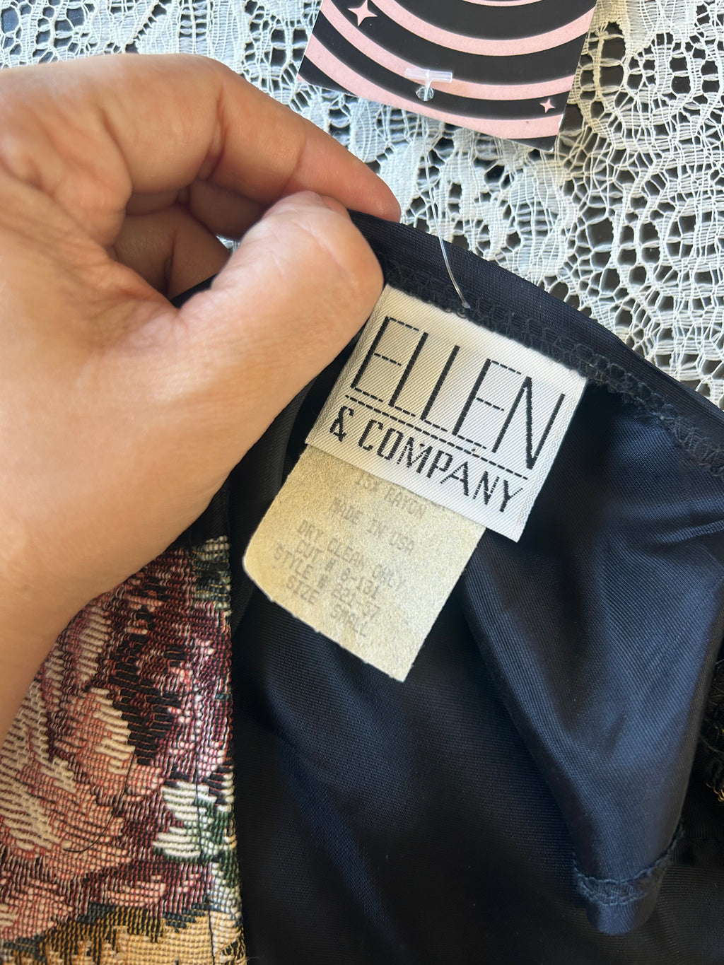 (S) Vintage 90's Upholstery Print Vest