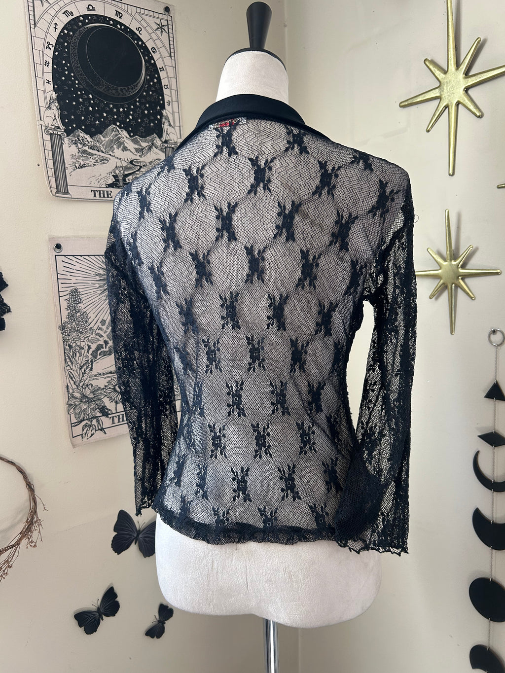 (S/M) Vintage 00's Sheer Button Blouse