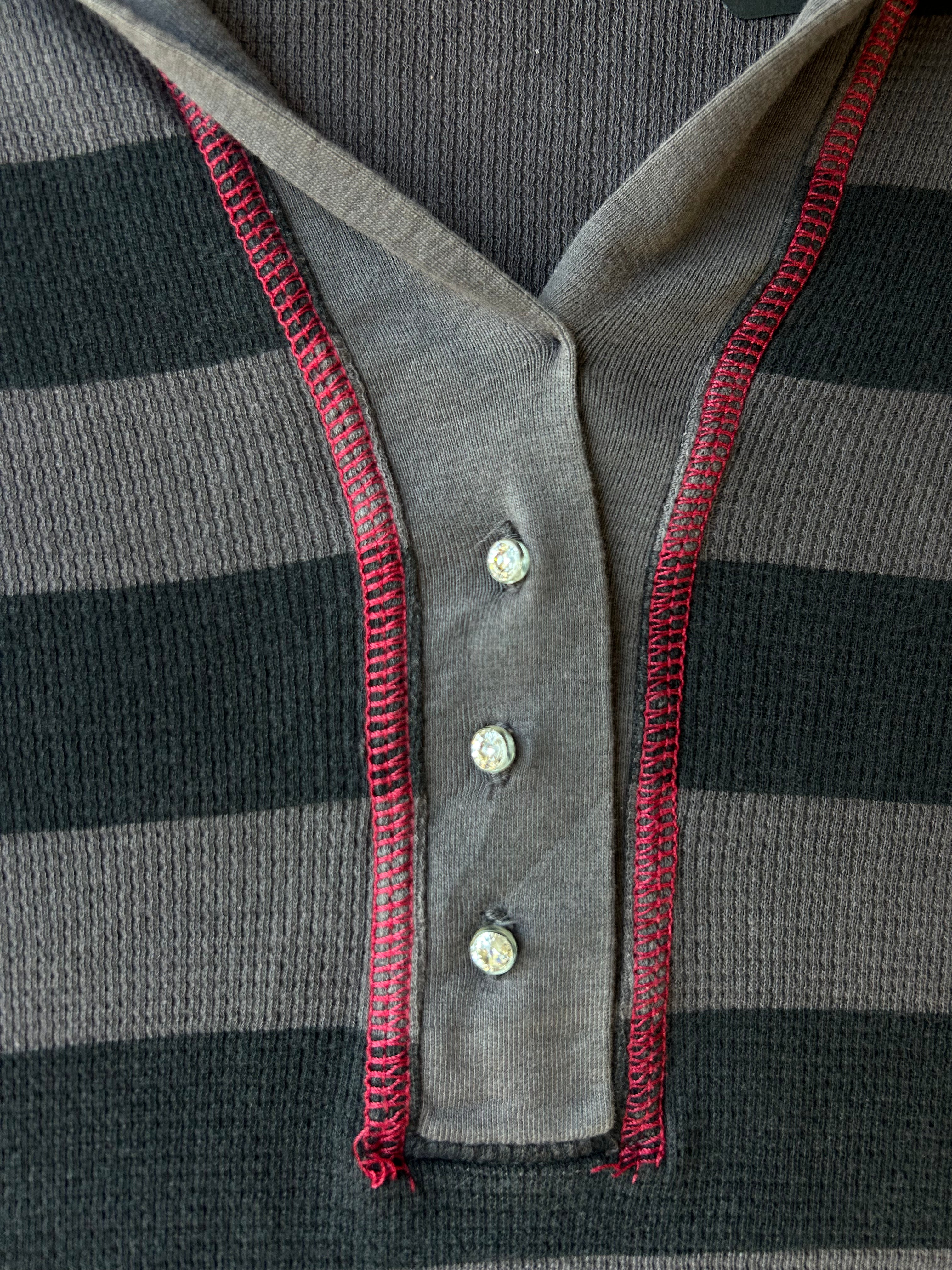 (M) Vintage 00's Hooded Long Sleeve Blouse