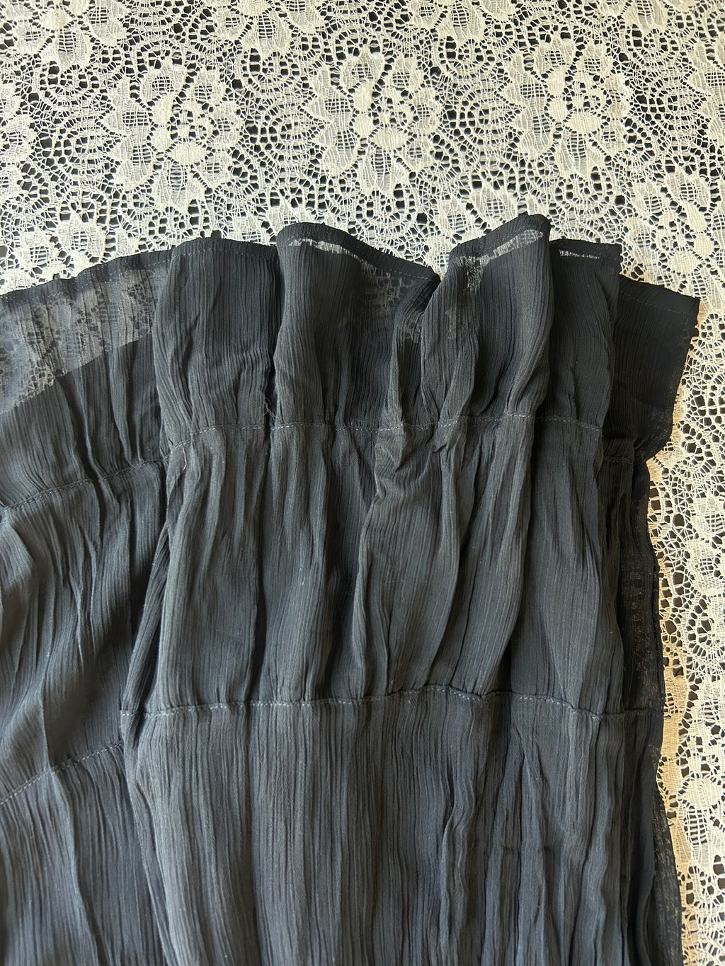 (M) Silk Tiered Maxi Skirt