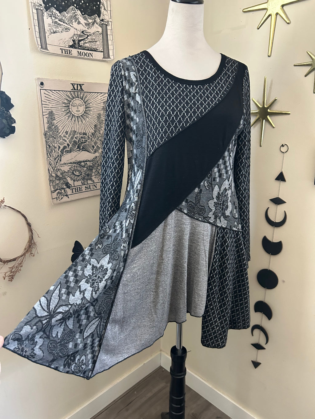 (M) Y2K Asymmetrical Patch Dress