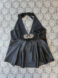 (L) Y2K Satin Halter Top