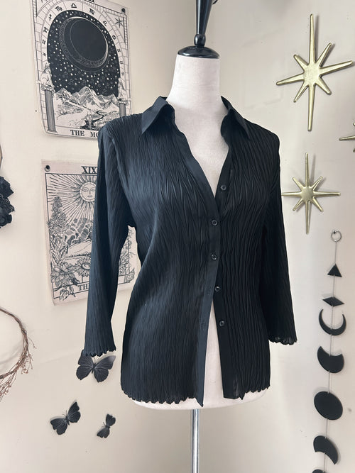 (L) 00's Flare Sleeve Button Blouse