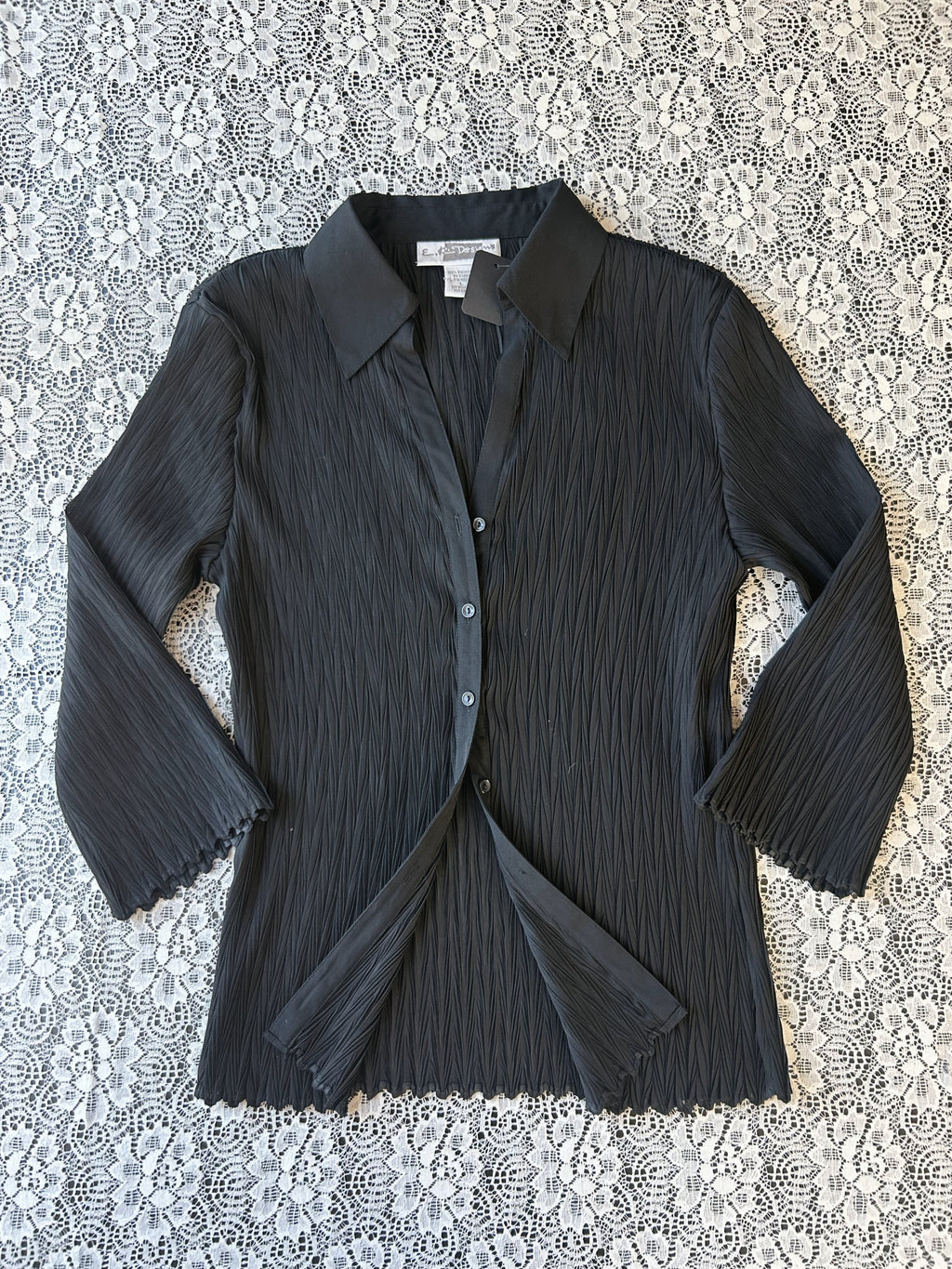 (L) 00's Flare Sleeve Button Blouse