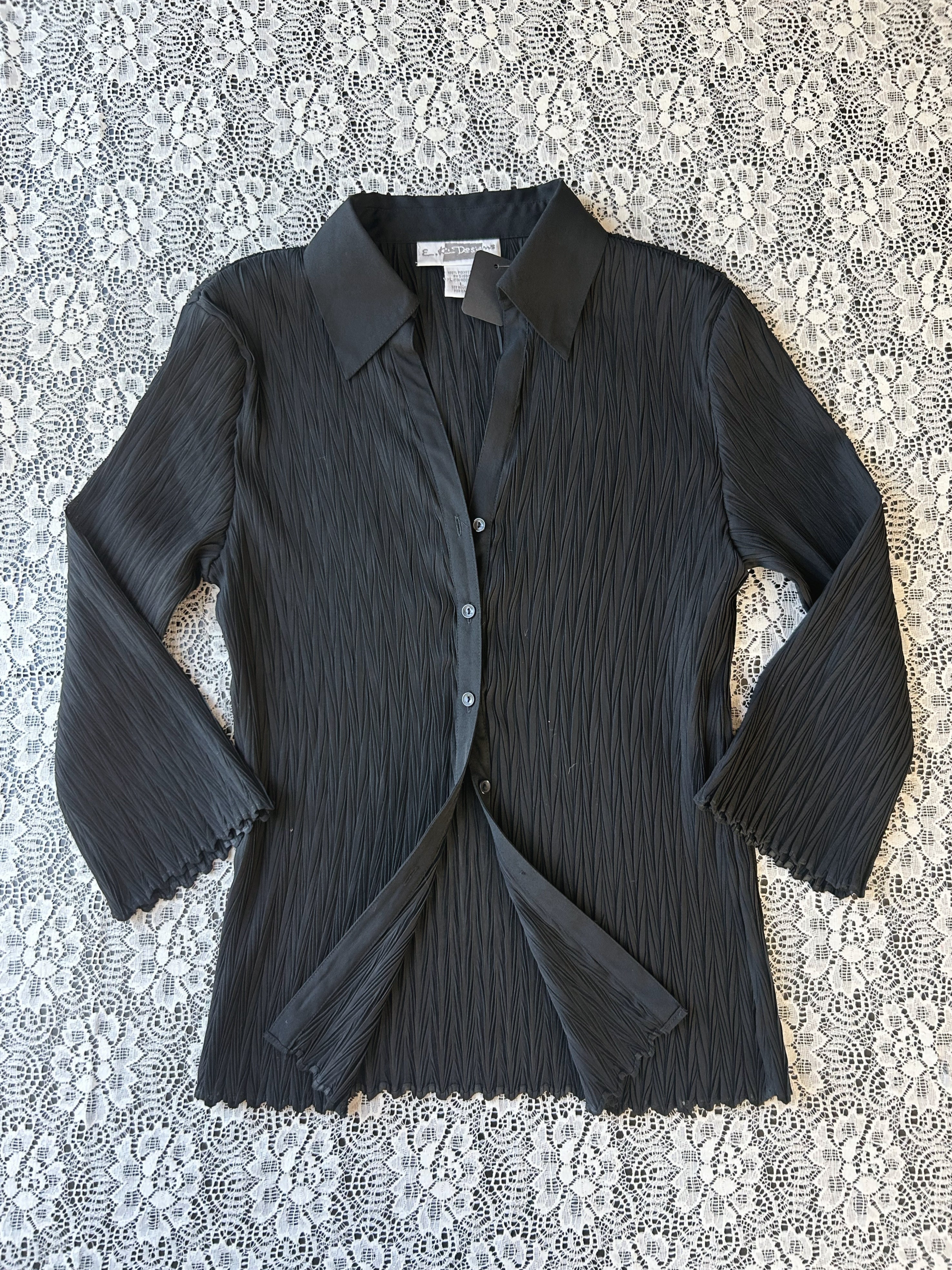 (L) 00's Flare Sleeve Button Blouse