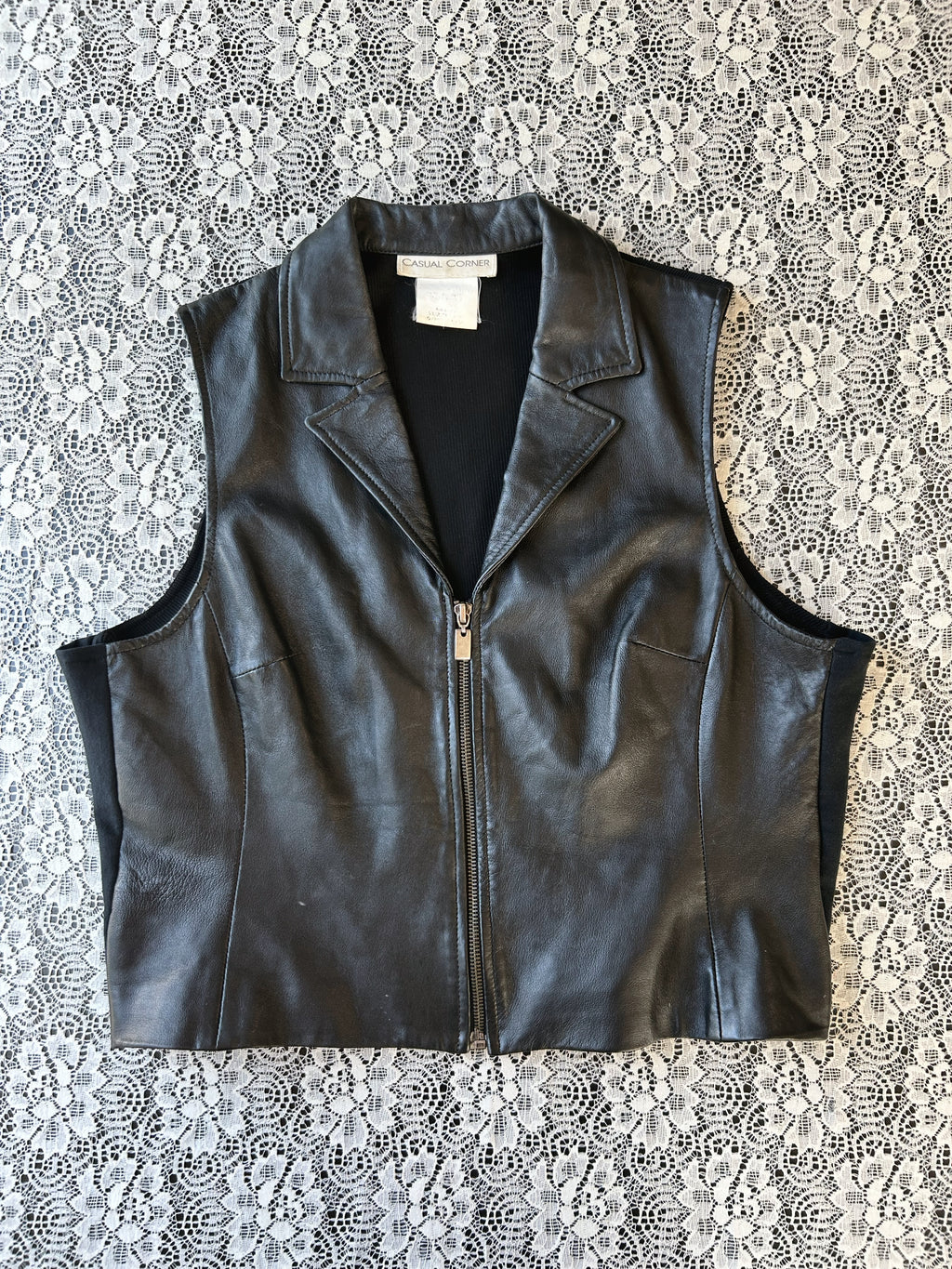 (L/XL) Vintage 90's/00's Leather Vest