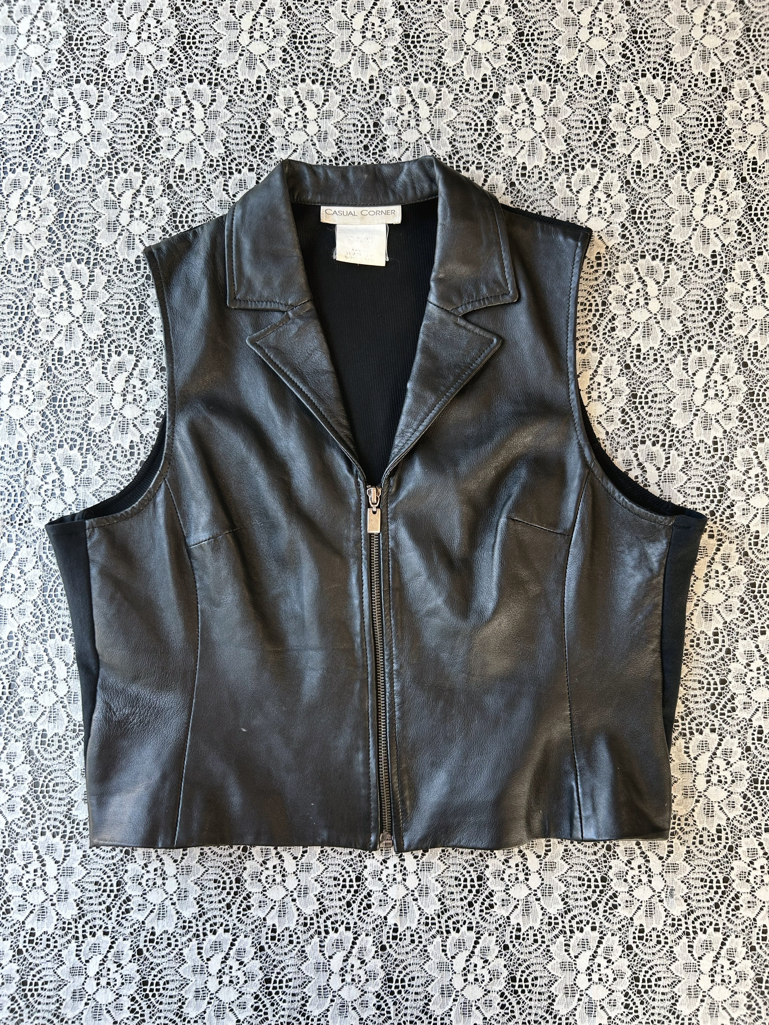 (L/XL) Vintage 90's/00's Leather Vest