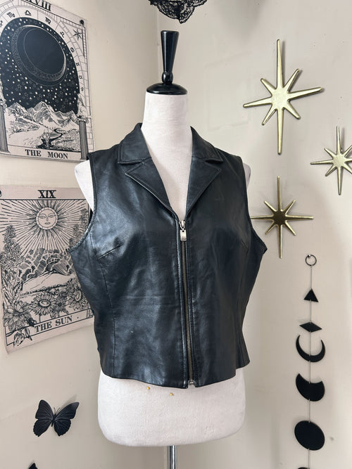 (L/XL) Vintage 90's/00's Leather Vest