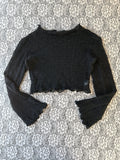 (M) Vintage 00's Knit Crop Flare Sleeves Top