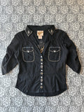 (M) Vintage 00's Western Style Embroidered Blouse
