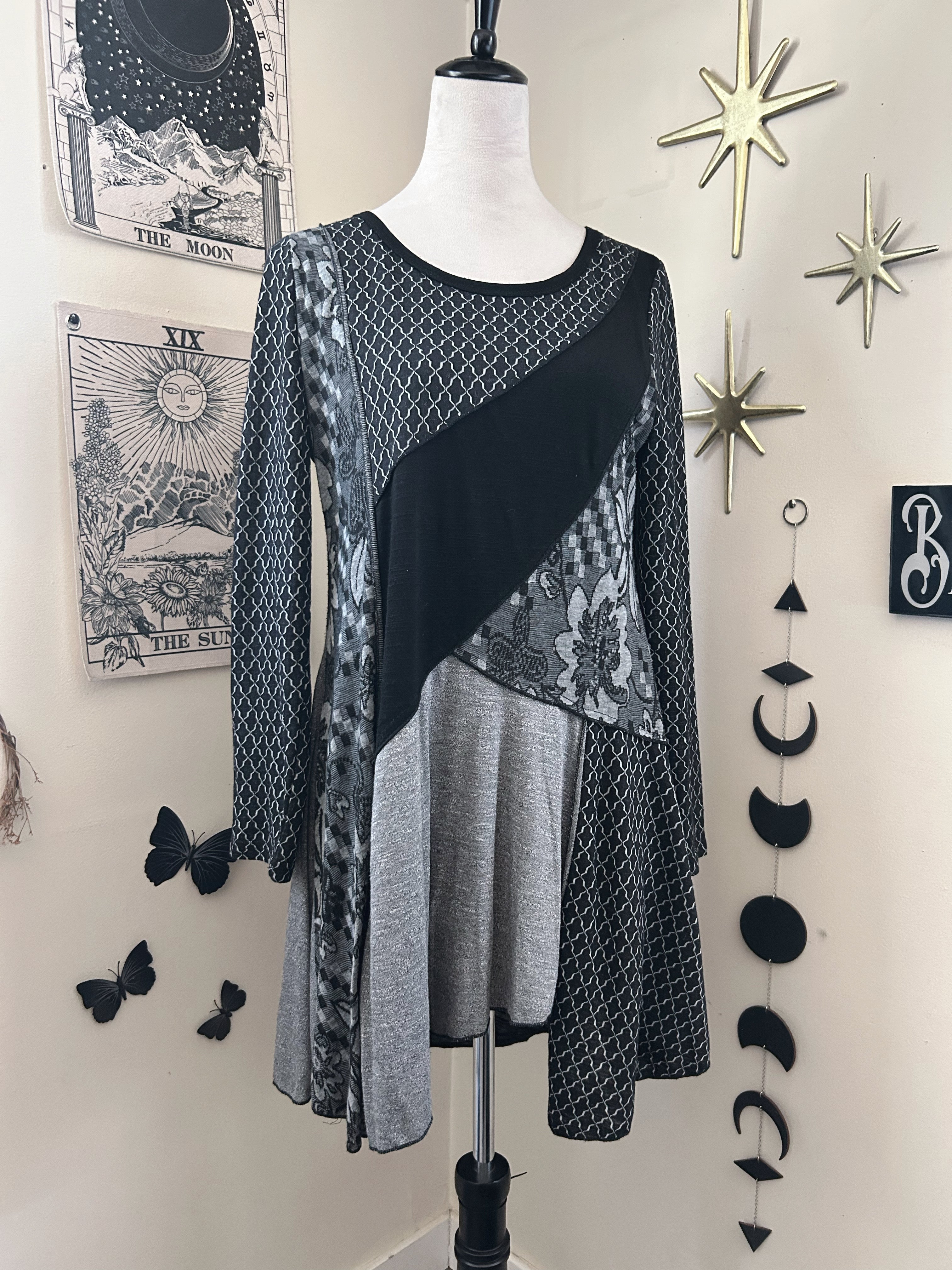 (M) Y2K Asymmetrical Patch Dress