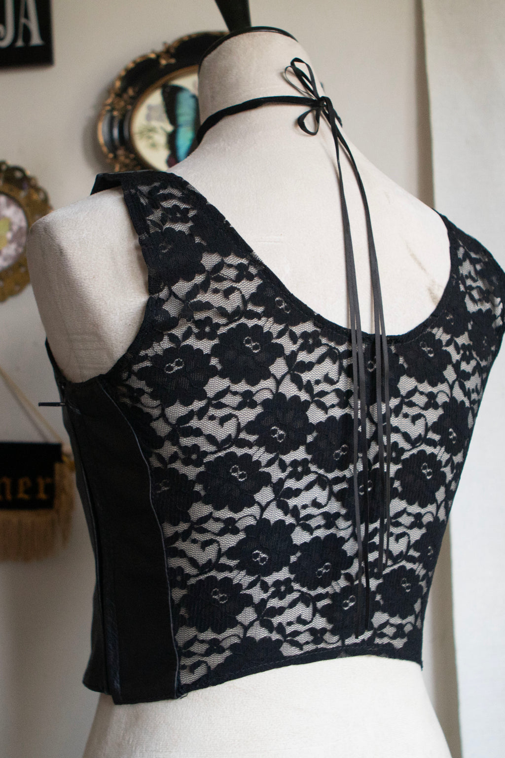 Vintage Leather Crop Top