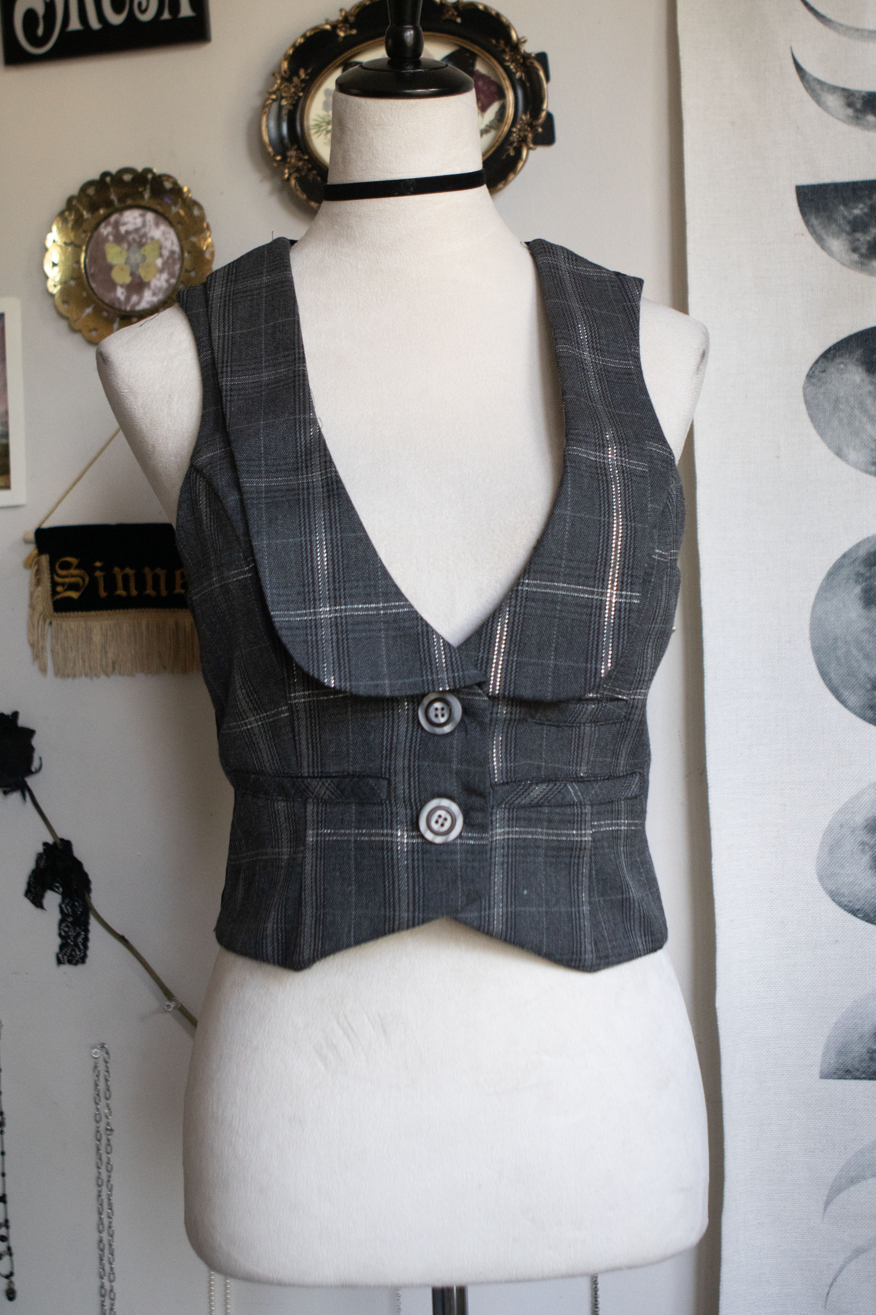 Vintage 00's Plaid Vest