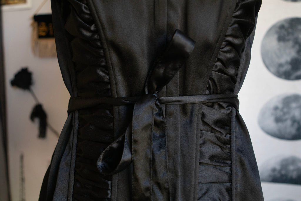 Y2K Deadstock Black Satin Corset