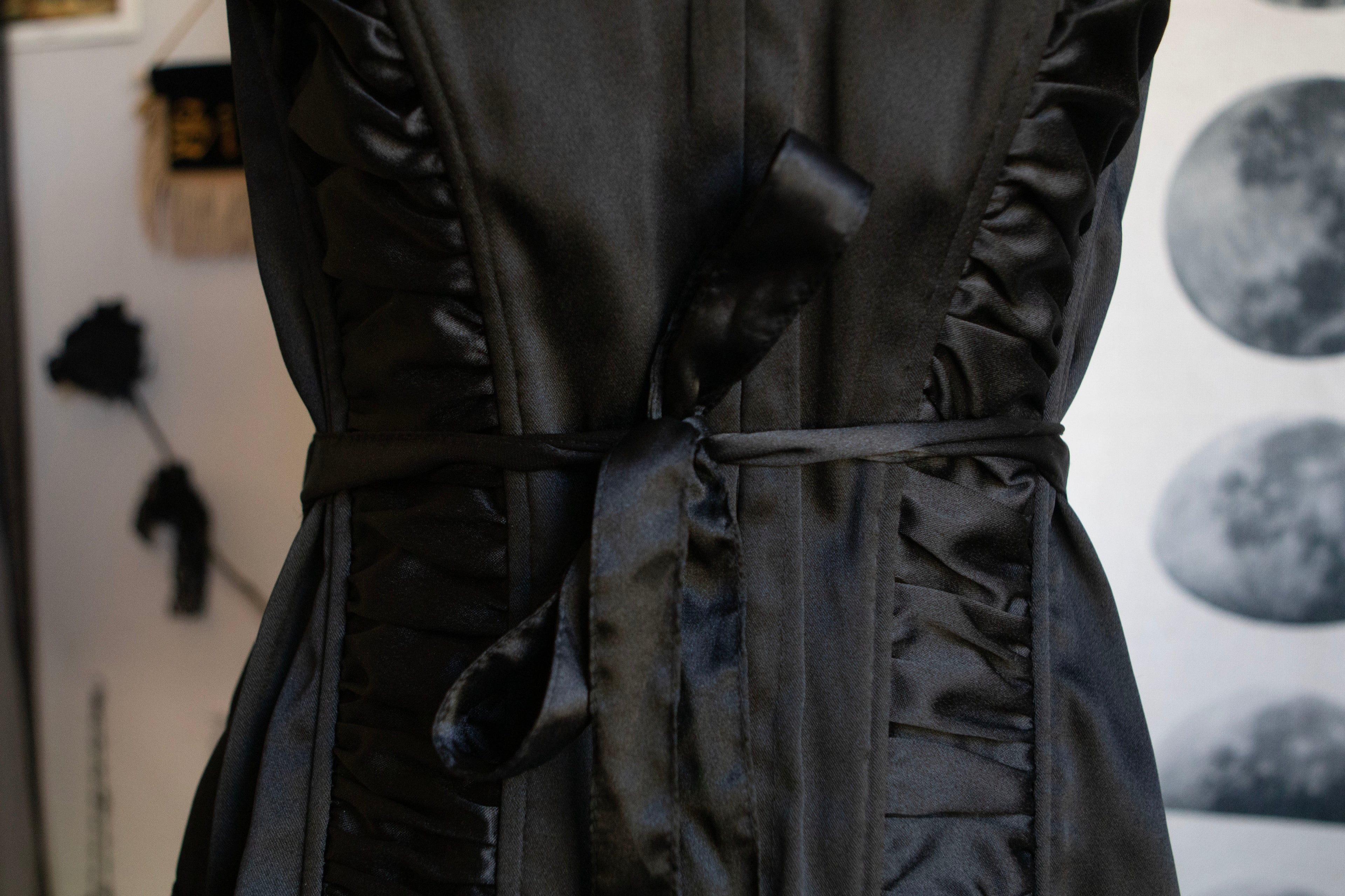 Y2K Deadstock Black Satin Corset