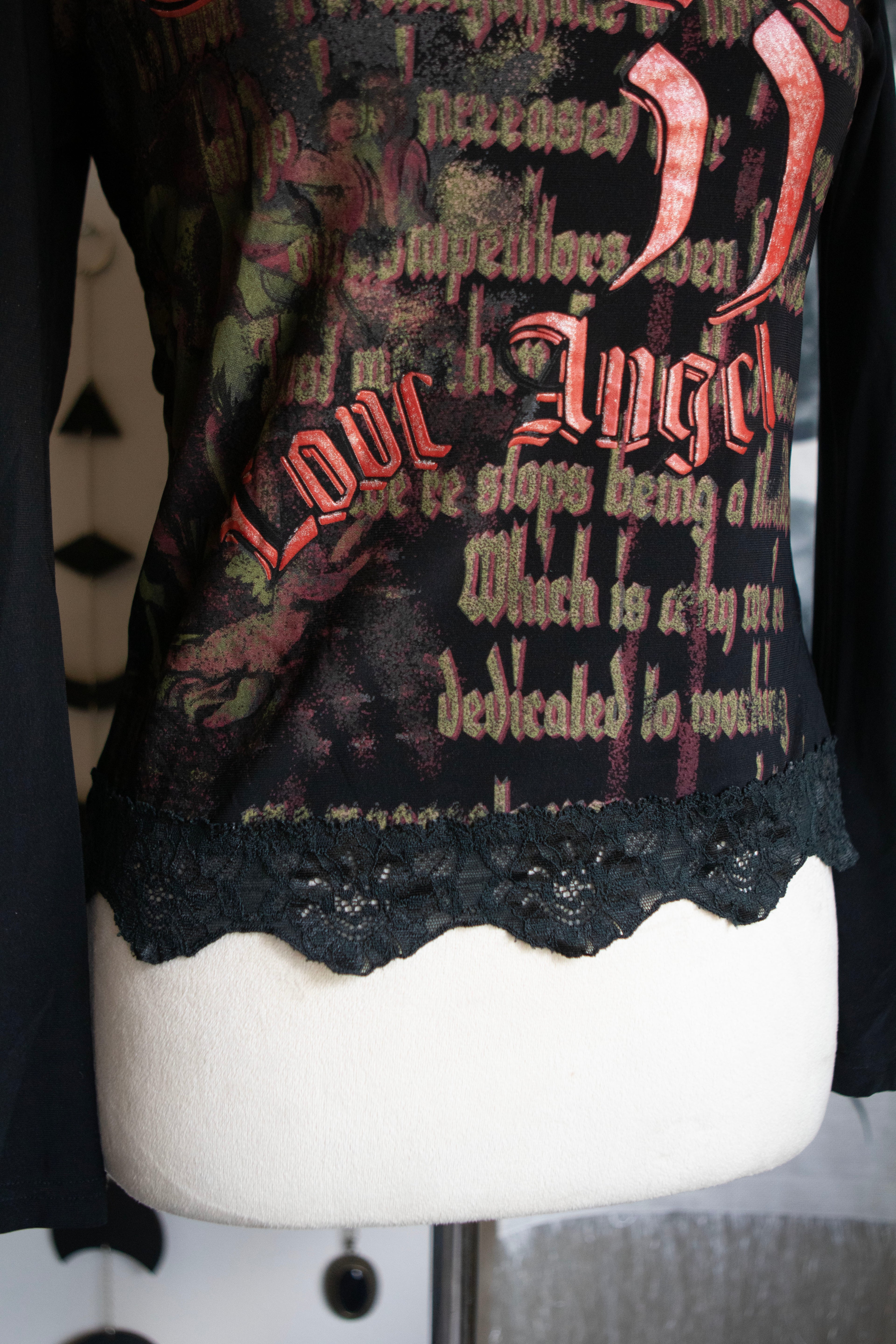 Vintage "Gothic" Graphic Long Sleeve Top