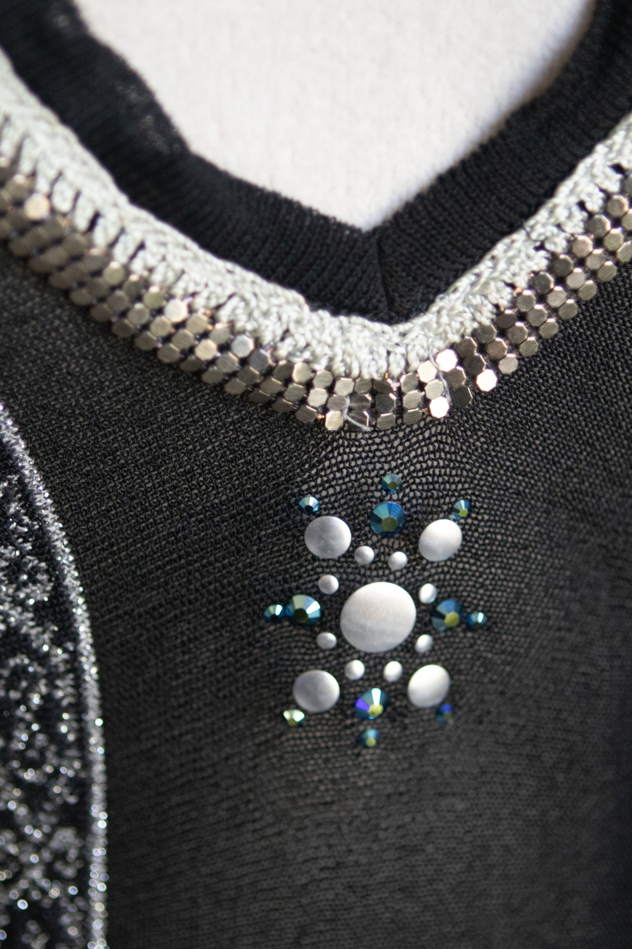 Vintage Made in France Beaded Flare Sleeve Blouse