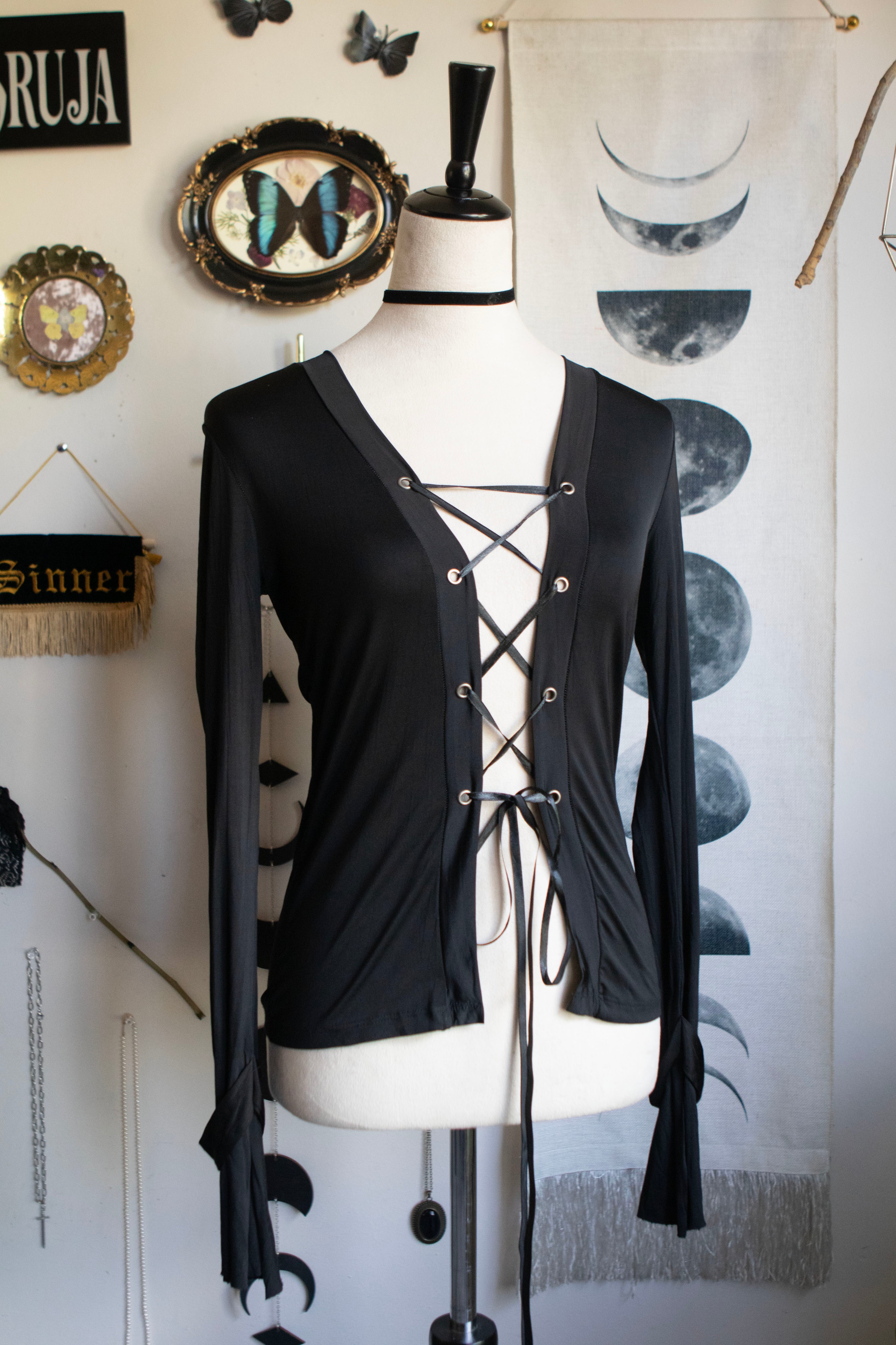 Vintage 90's-00's Laceup Flare long sleeve top