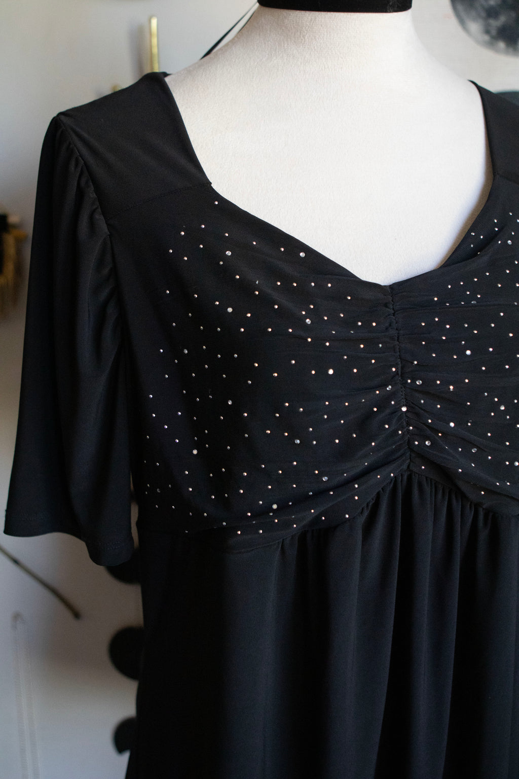 Vintage 00's Beaded Black Top