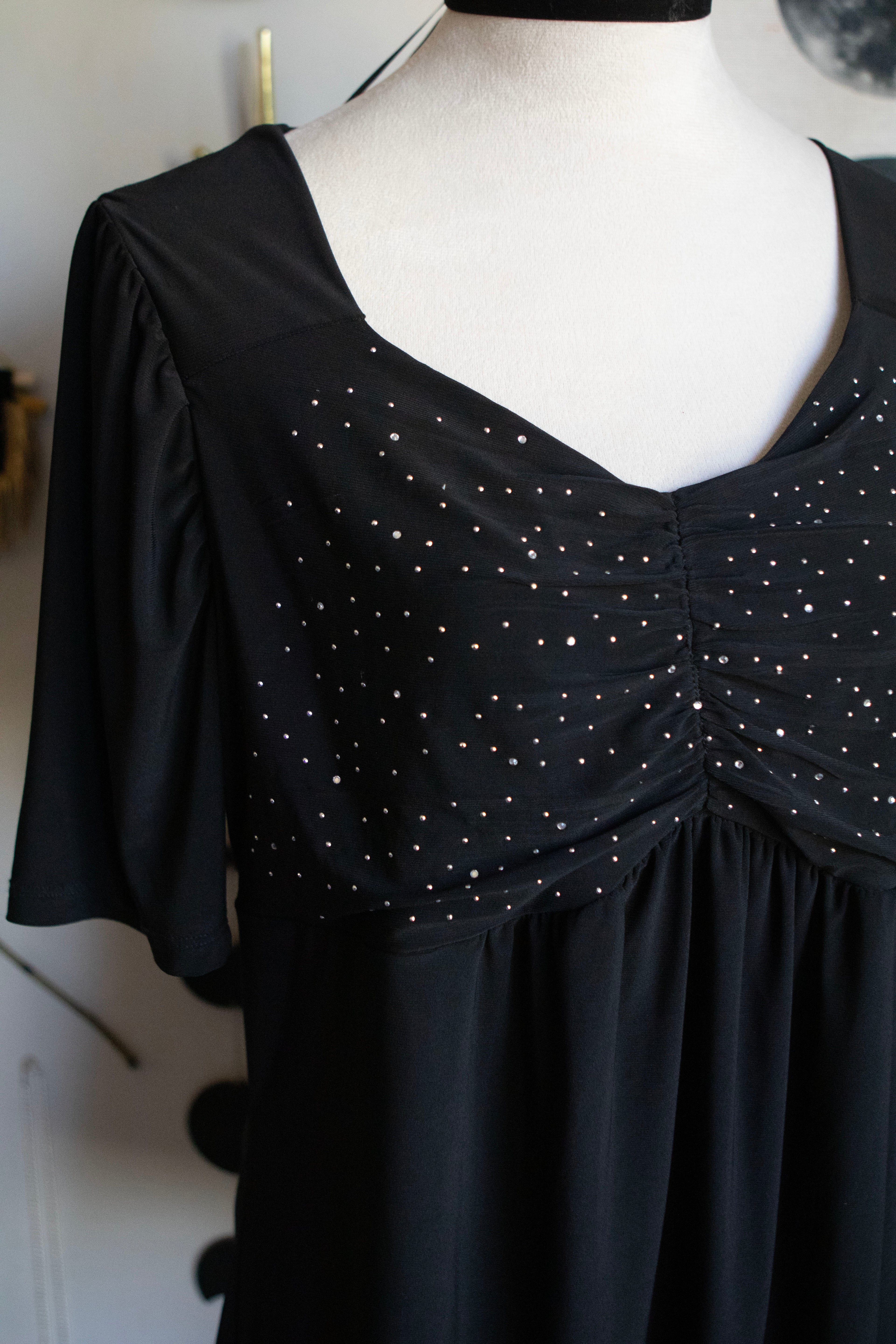 Vintage 00's Beaded Black Top