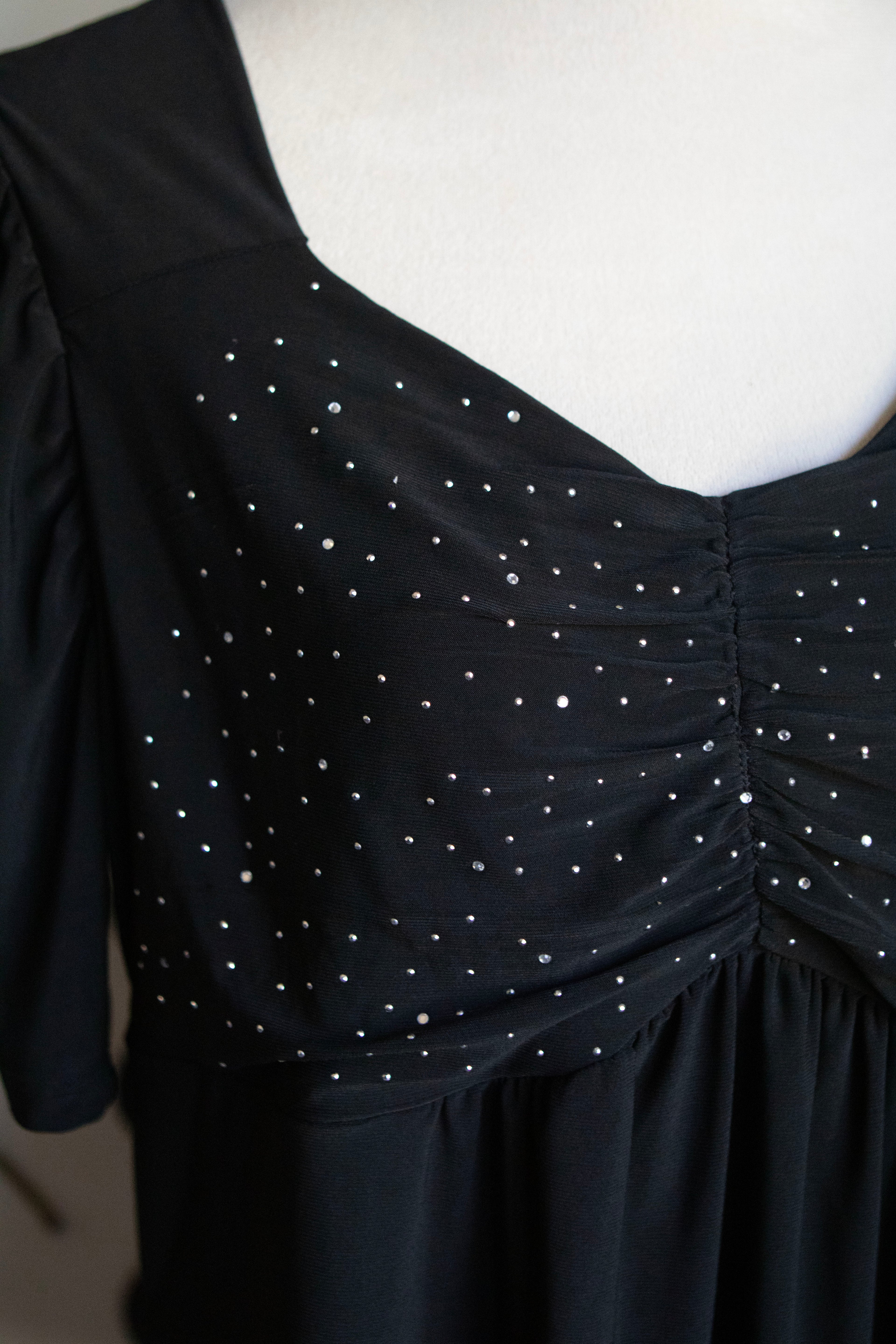 Vintage 00's Beaded Black Top