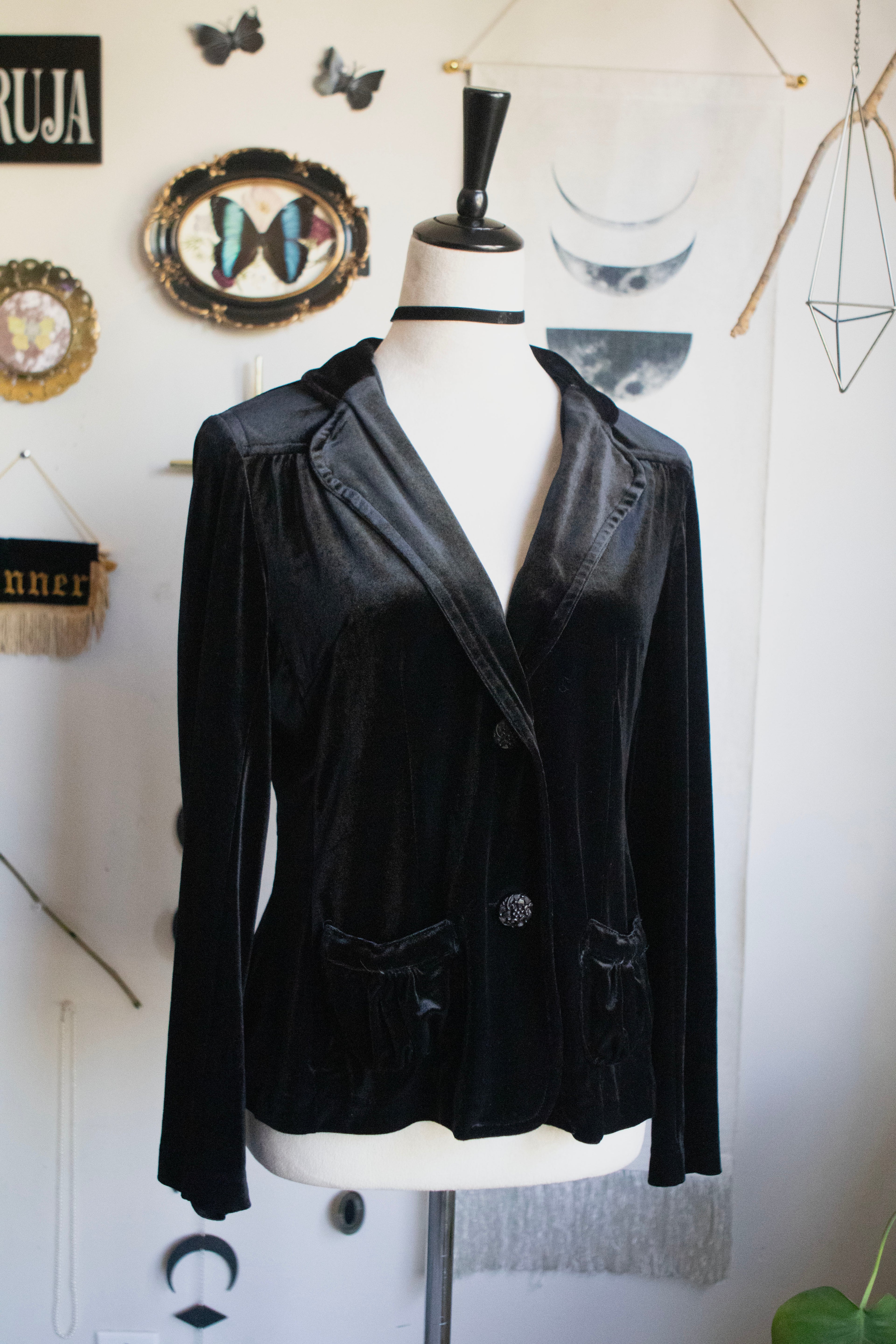 Y2K Velvet Black Blazer