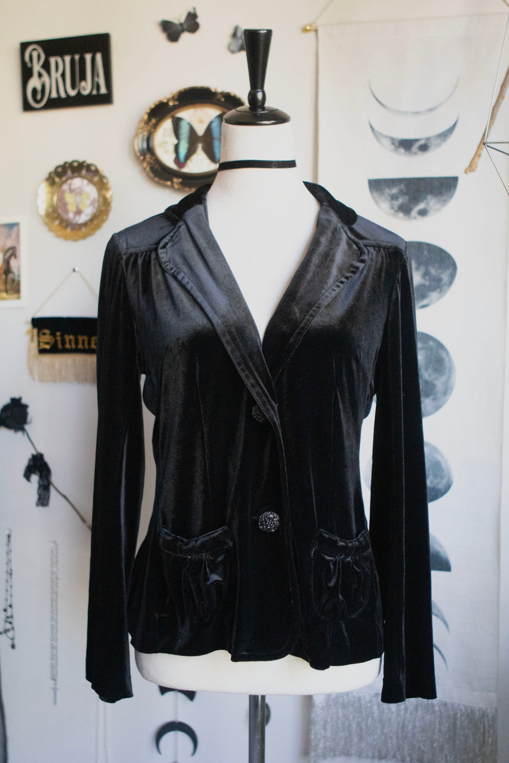 Y2K Velvet Black Blazer