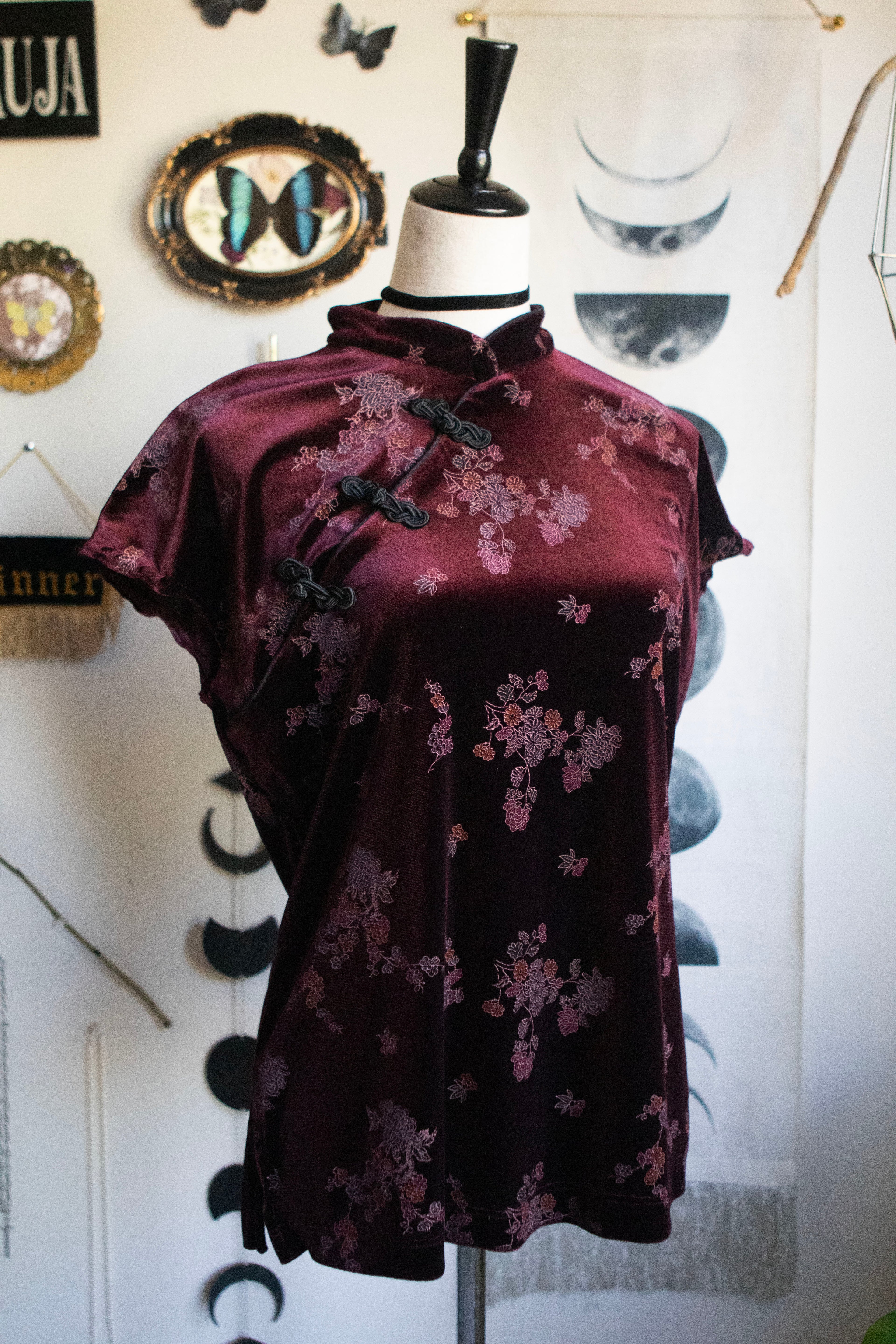 Vintage Late 90's Velvet Mock Neck Top