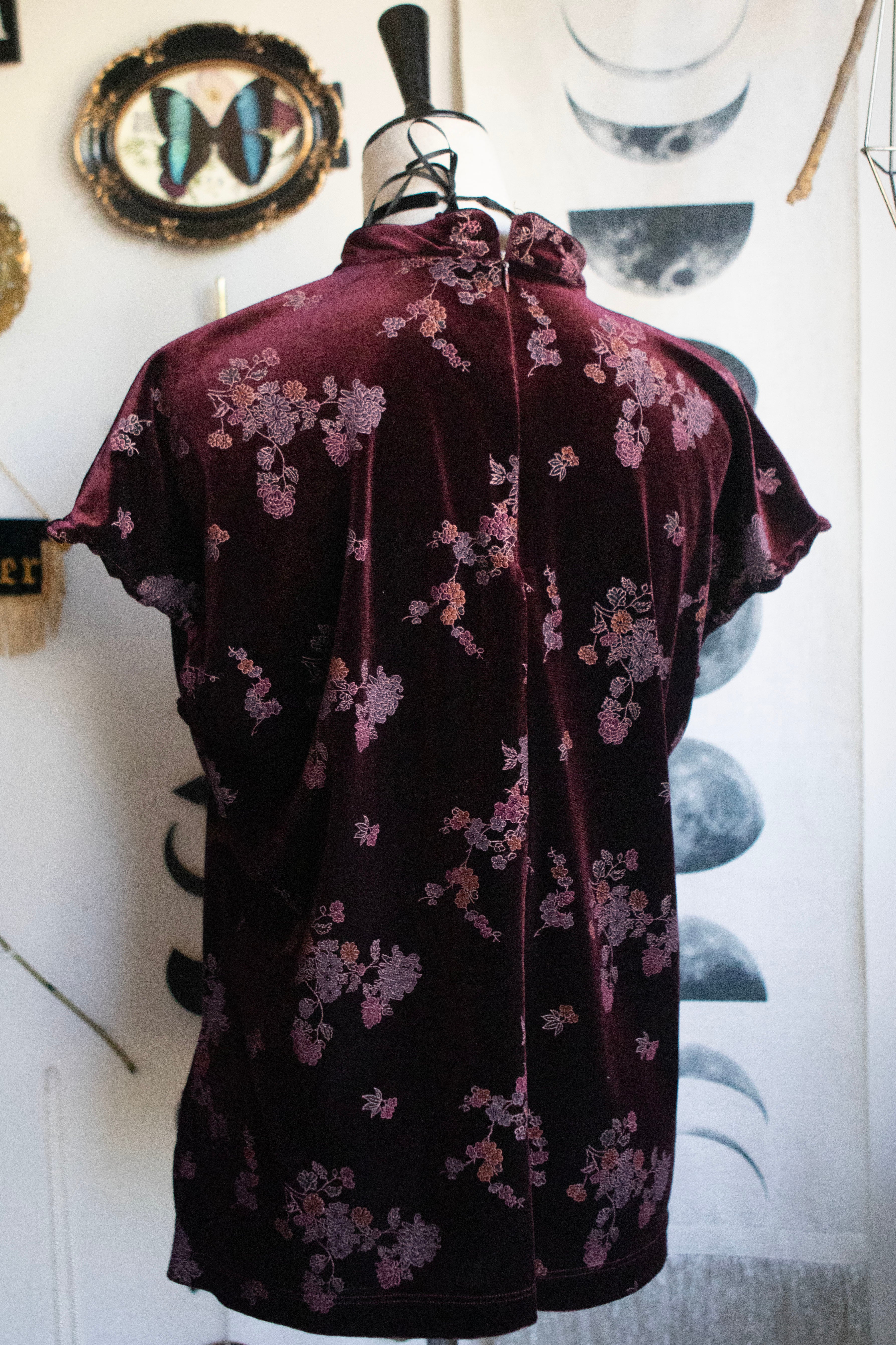 Vintage Late 90's Velvet Mock Neck Top