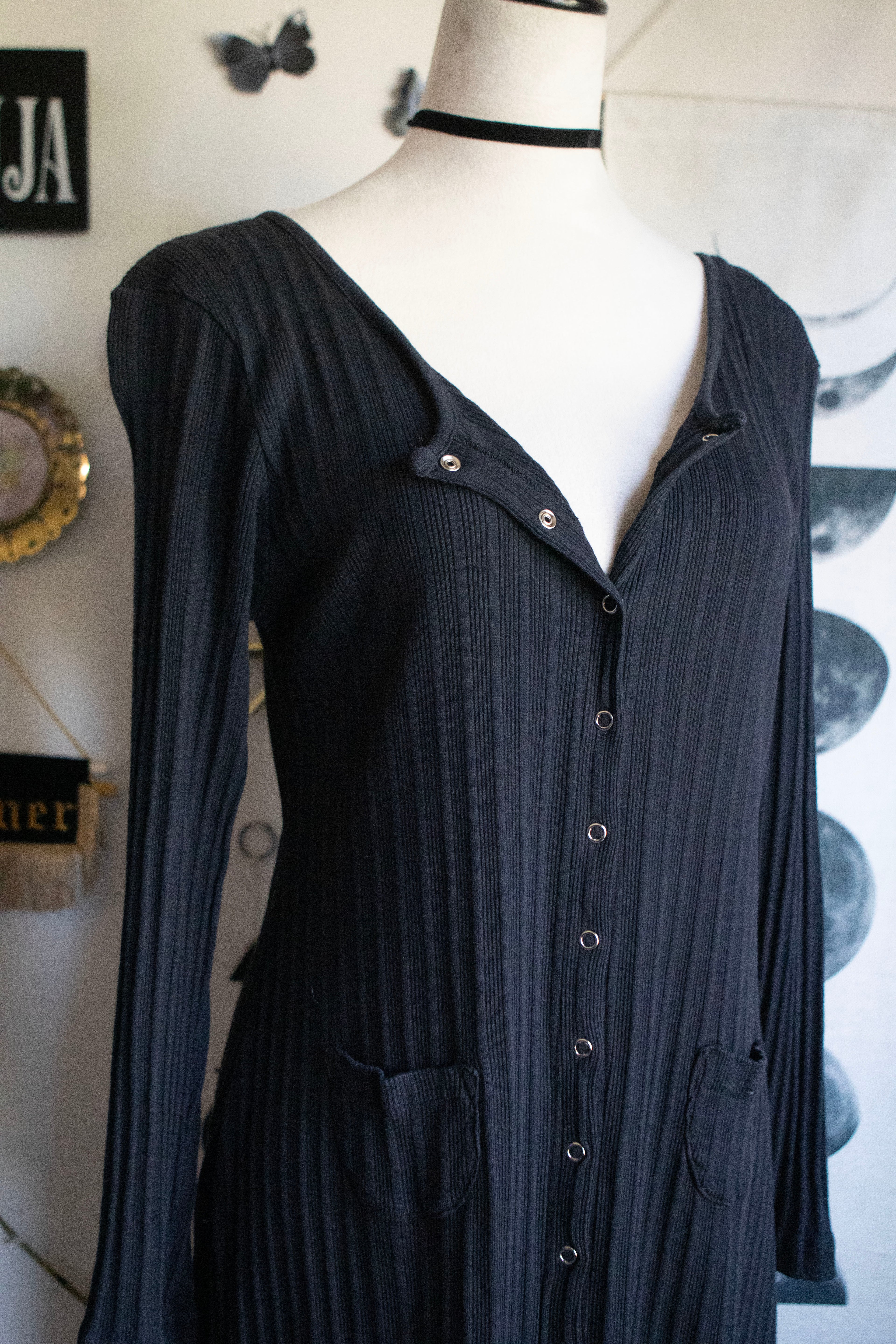 Vintage 90's Snap Button Maxi Dress