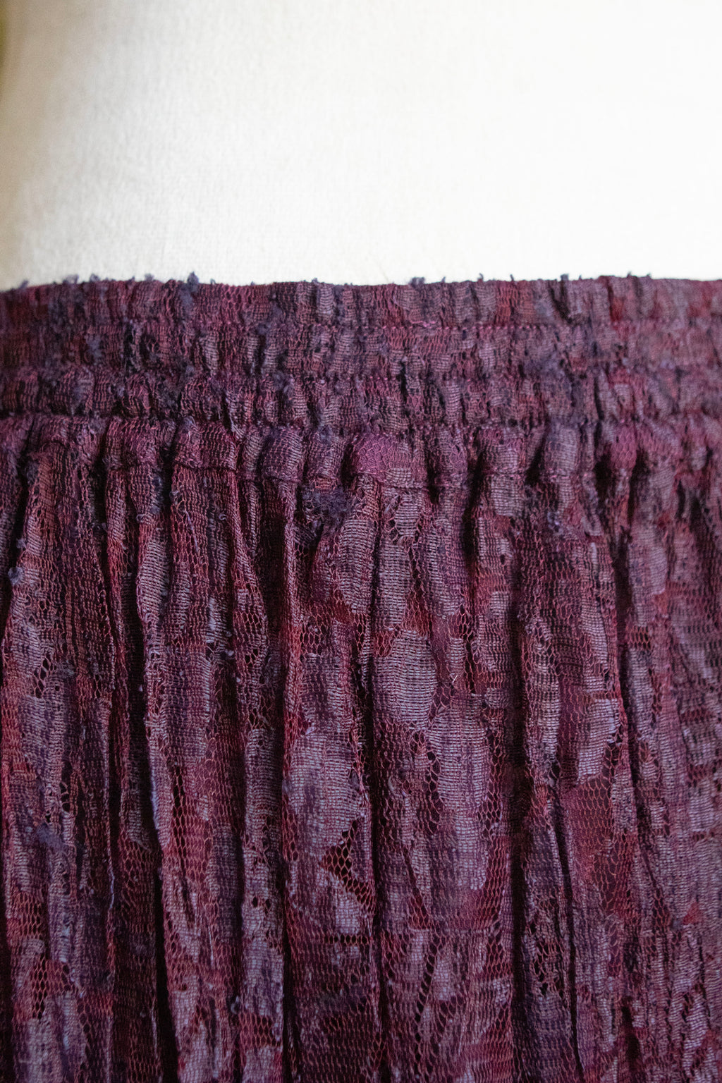 Vintage 90's Burgundy Lace Maxi Skirt