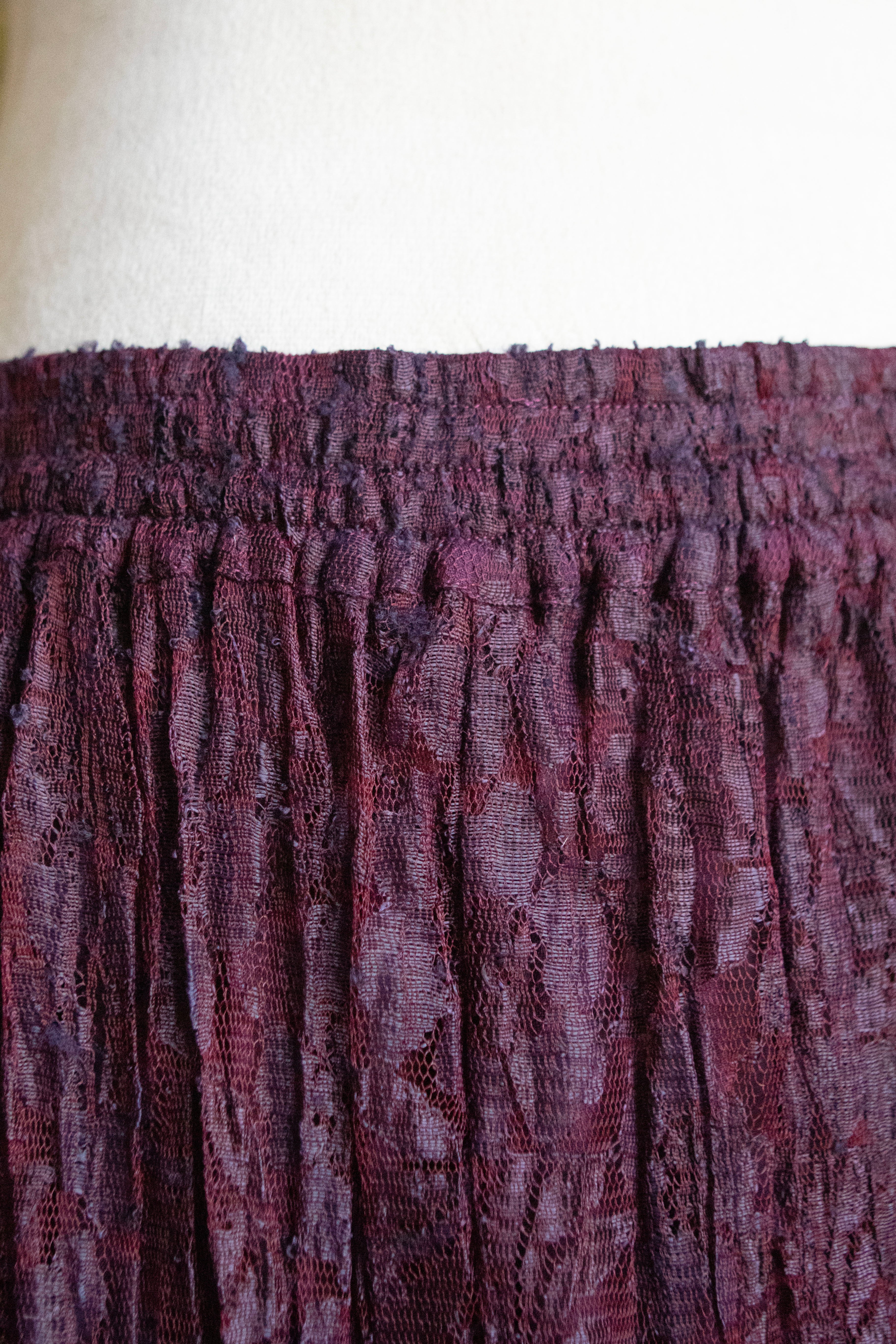 Vintage 90's Burgundy Lace Maxi Skirt