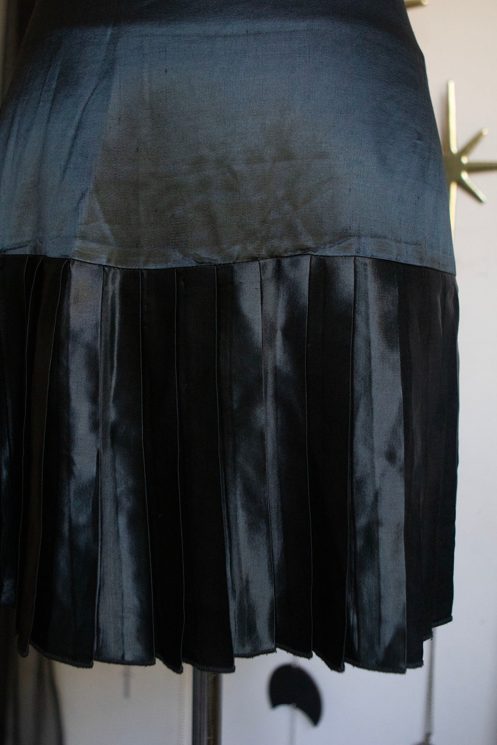 Vintage Late 90's Satin Pleated Mini Skirt