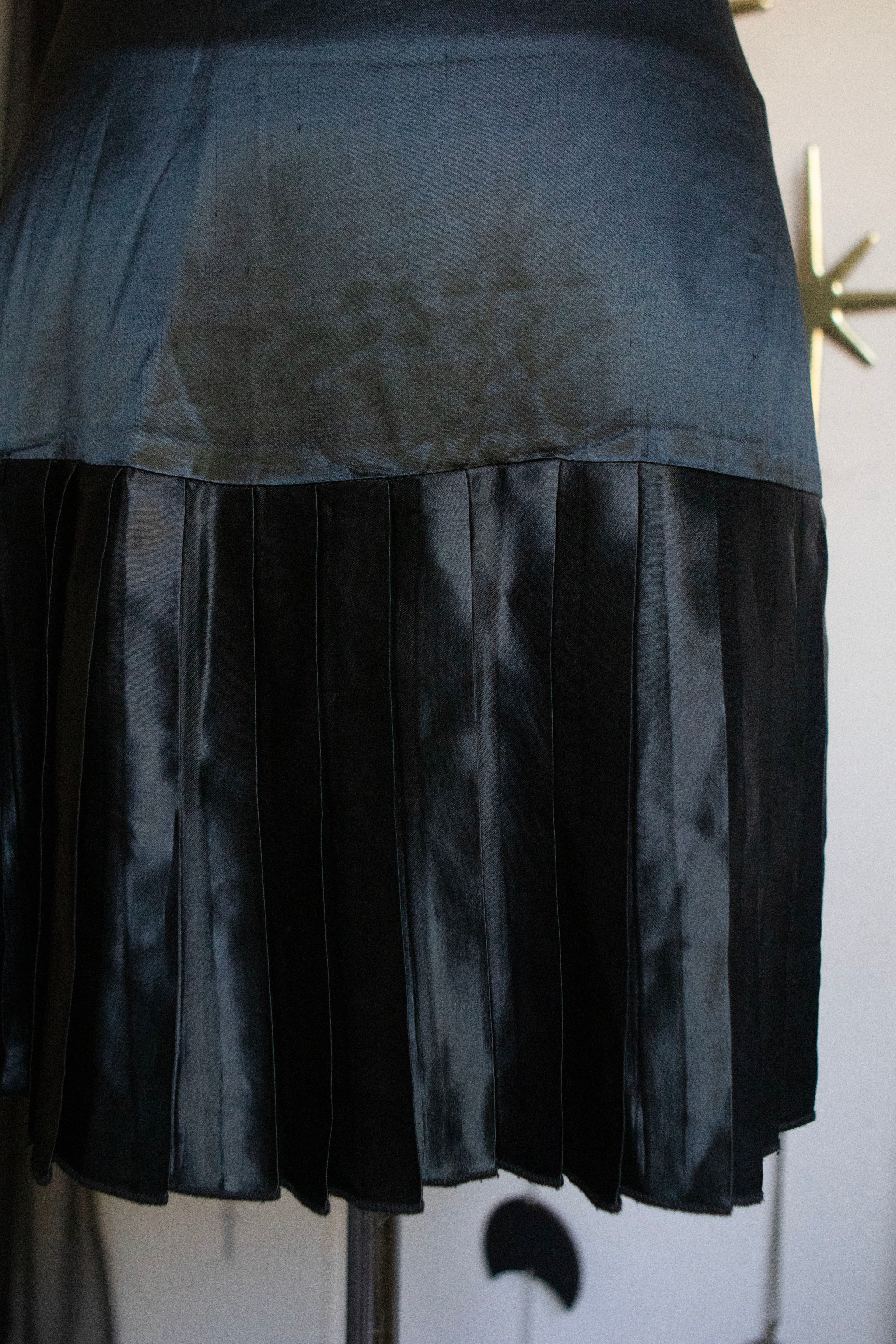 Vintage Late 90's Satin Pleated Mini Skirt