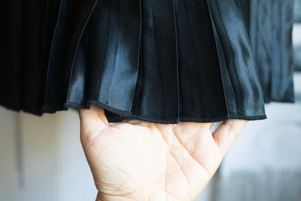 Vintage Late 90's Satin Pleated Mini Skirt