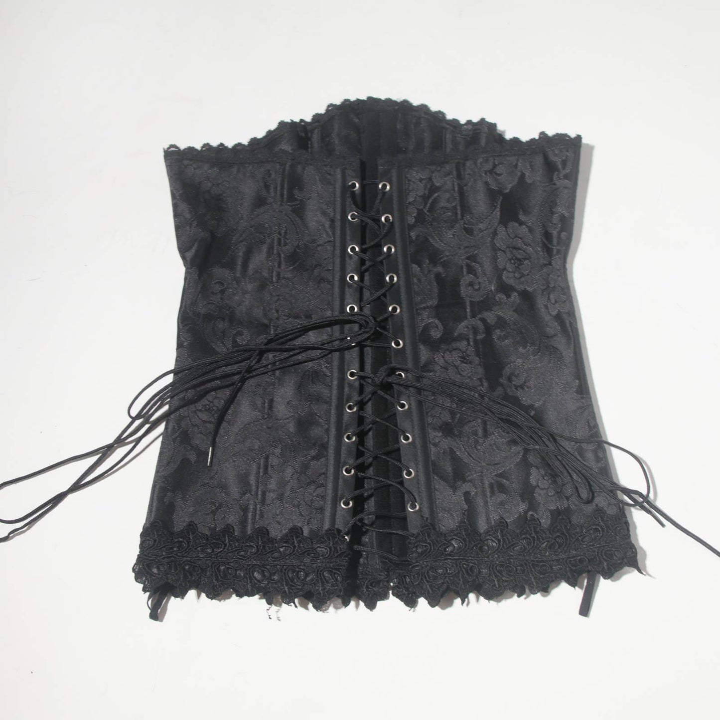 Y2K BLACK JAQUARD CORSET TOP